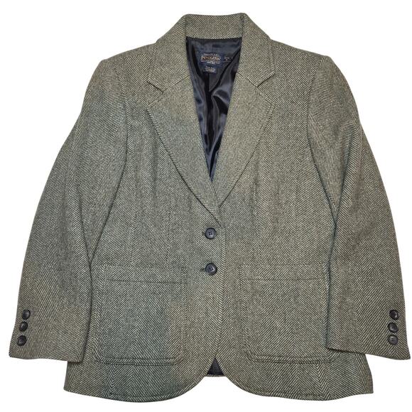 Vtg Pendleton Womens Old Money Preppy Classic Tweed Virgin/ Lambs Wool Blazer 4P - Picture 1 of 11